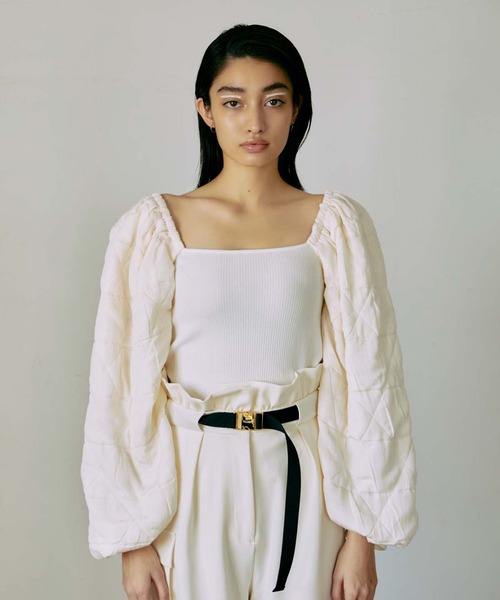 THINGS THAT MATTER（シングス ザット マター）の「CONFLICTING POWER SLEEVE BLOUSE / コンフリクティングパワースリーブブラウス（Tシャツ/カットソー・レディース・オフホワイト・FREE）」の19枚目の写真