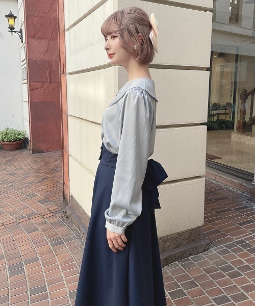 F i.n.t（フィント）の「パステルローズ刺繍ビッグカラーブラウス/fint（シャツ/ブラウス・レディース・ピンクベージュ/ブルーグレー/オフホワイト・FREE）」の13枚目の写真