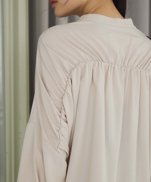 Edit Sheen(エディットシーン)の「ドロストデザインシャツ(シャツ/ブラウス・レディース・ブラック/アイボリー・M)」の14枚目の写真