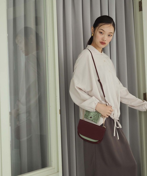 Edit Sheen(エディットシーン)の「ドロストデザインシャツ(シャツ/ブラウス・レディース・ブラック/アイボリー・M)」の10枚目の写真