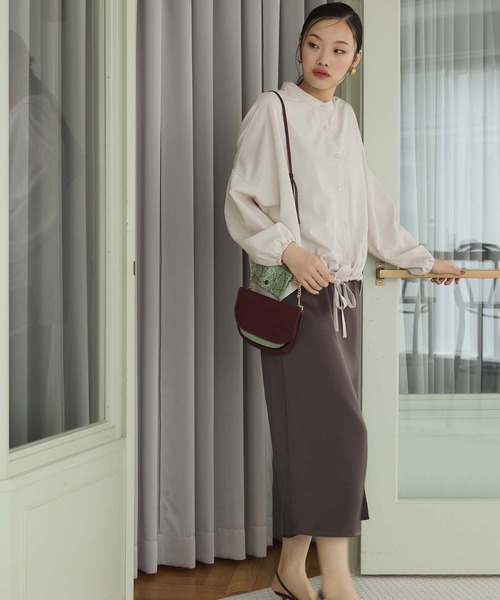 Edit Sheen(エディットシーン)の「ドロストデザインシャツ(シャツ/ブラウス・レディース・ブラック/アイボリー・M)」の11枚目の写真