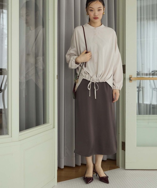 Edit Sheen(エディットシーン)の「ドロストデザインシャツ(シャツ/ブラウス・レディース・ブラック/アイボリー・M)」の16枚目の写真