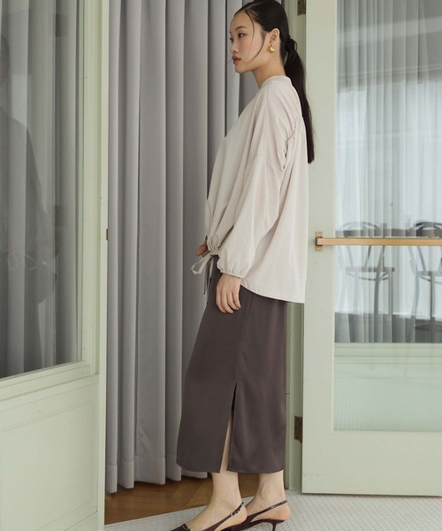 Edit Sheen(エディットシーン)の「ドロストデザインシャツ(シャツ/ブラウス・レディース・ブラック/アイボリー・M)」の19枚目の写真