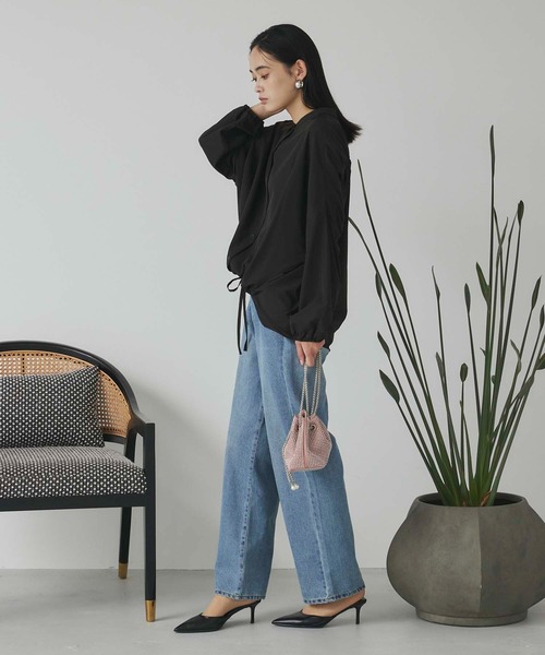 Edit Sheen(エディットシーン)の「ドロストデザインシャツ(シャツ/ブラウス・レディース・ブラック/アイボリー・M)」の4枚目の写真