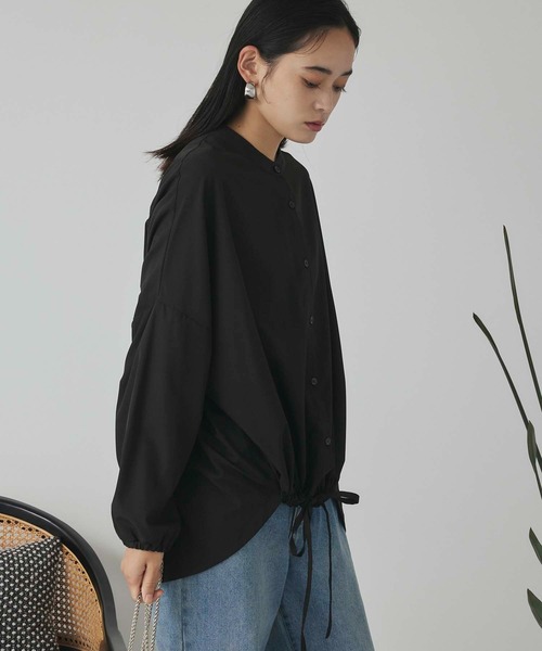 Edit Sheen(エディットシーン)の「ドロストデザインシャツ(シャツ/ブラウス・レディース・ブラック/アイボリー・M)」の7枚目の写真