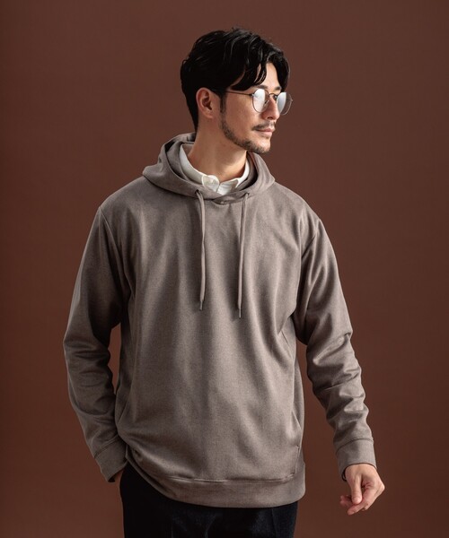 THE SHOP TK （ザ ショップ ティーケー ）の「◆杢スウェードタッチパーカー（パーカー・メンズ・ボルドー/ネイビー/グレー/オフホワイト/ブラウン系その他・04/03/02）」の4枚目の写真