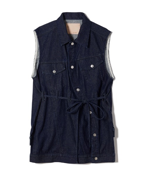 soduk スドーク wave denim jacket デニムベスト soduk（スドーク）の「wave denim jacket（デニムジャケット
