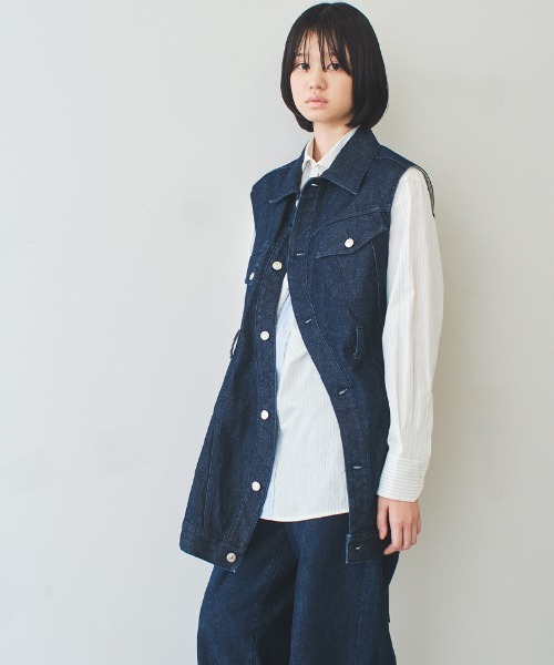 soduk（スドーク）の「【soduk】wave denim vest（ベスト・レディース・ブルー/インディゴブルー・ONE SIZE）」の6枚目の写真