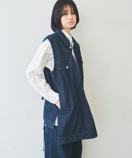 soduk（スドーク）の「【soduk】wave denim vest（ベスト・レディース・ブルー/インディゴブルー・ONE SIZE）」の7枚目の写真