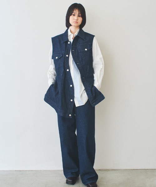 soduk（スドーク）の「【soduk】wave denim vest（ベスト・レディース・ブルー/インディゴブルー・ONE SIZE）」の9枚目の写真