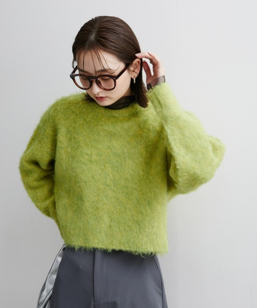 nissen(ニッセン)の「ショート丈ルーズニット(ニット/セーター・レディース・グリーン系/オレンジ系/ライトベージュ/パープル系・S/M/L/LL)」の22枚目の写真