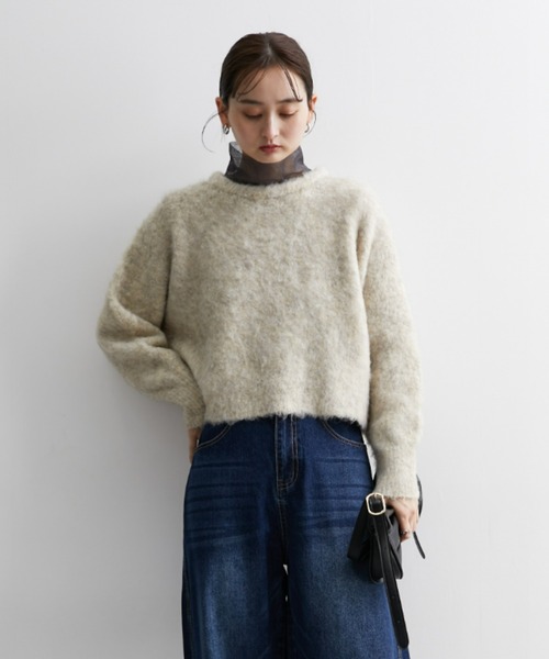 nissen(ニッセン)の「ショート丈ルーズニット(ニット/セーター・レディース・グリーン系/オレンジ系/ライトベージュ/パープル系・S/M/L/LL)」の8枚目の写真