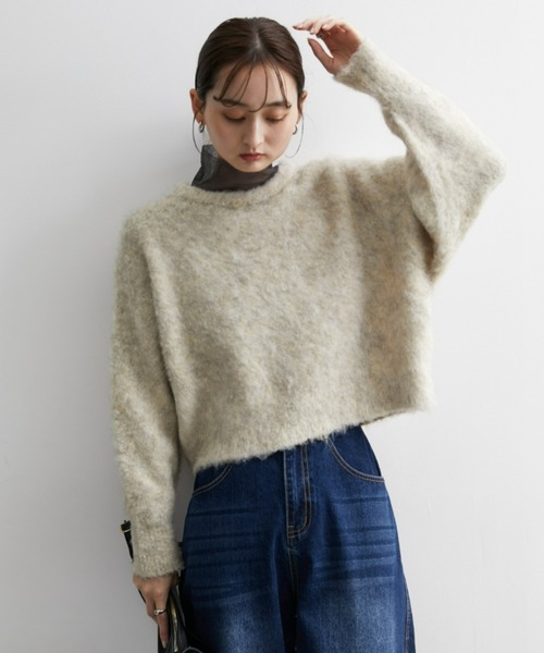 nissen(ニッセン)の「ショート丈ルーズニット(ニット/セーター・レディース・グリーン系/オレンジ系/ライトベージュ/パープル系・S/M/L/LL)」の14枚目の写真