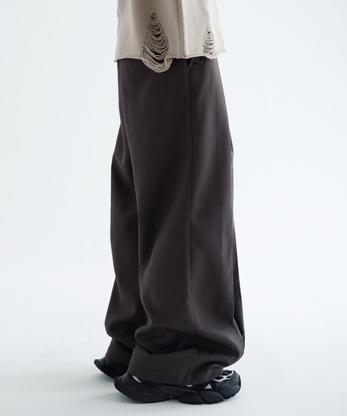 EPNK バーティカルワイドタックスラックス　ブラック EPNK】Vertical wide tuck slacks / バーティカルワイドタック