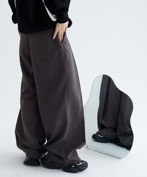 バーティカルワイドタックスラックス EPNK】Vertical wide tuck slacks / バーティカルワイドタック