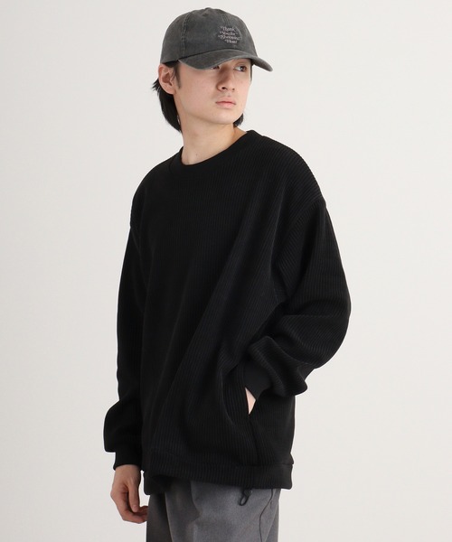 ATELANE(アテレーン)の「ATELANE ビックコーデュロイドローコードクルーネック(スウェット・メンズ・ブラック/ホワイト・L/XL/M)」の17枚目の写真