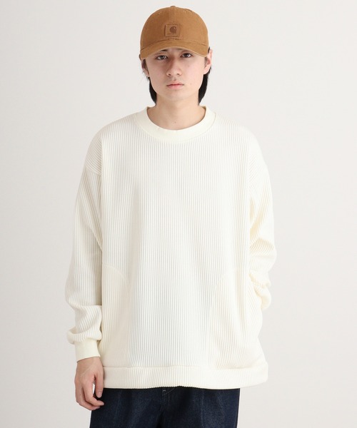 ATELANE(アテレーン)の「ATELANE ビックコーデュロイドローコードクルーネック(スウェット・メンズ・ブラック/ホワイト・L/XL/M)」の7枚目の写真