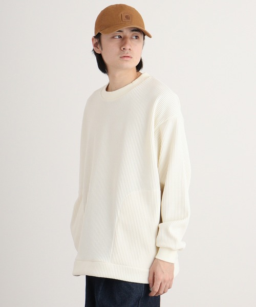 ATELANE(アテレーン)の「ATELANE ビックコーデュロイドローコードクルーネック(スウェット・メンズ・ブラック/ホワイト・L/XL/M)」の9枚目の写真