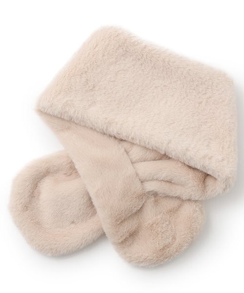 petit main（プティマイン）の「ファーティペット（マフラー・キッズ・ライトピンク/ブルーグレー/アイボリー・FREE）」の6枚目の写真