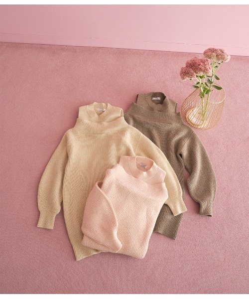 PEACH JOHN(ピーチジョン)の「レイヤードニットワンピ(ワンピース・レディース・ピンク/モカ/アイボリー・ONE SIZE)」の5枚目の写真