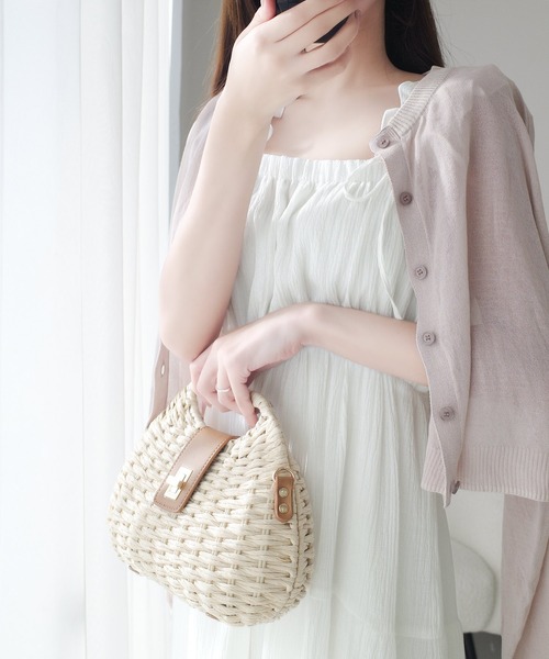 【milybilet】夏、ふんわり恋する。フリルショルダーAラインティアードキャミワンピース(ロング)