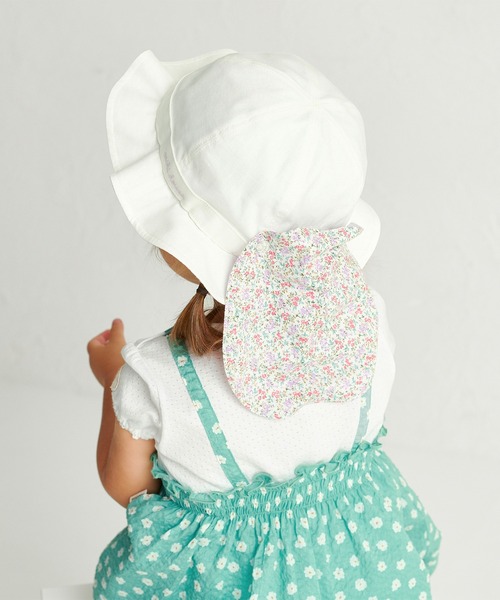 MIKI HOUSE(ミキハウス)の「リボン日よけ付きハット(ハット・キッズ・ホワイト/ブルー・LL(54-56cm)/L(52-54cm)/M(50-52cm)/SS(46-48cm)/S(48-50cm))」の7枚目の写真