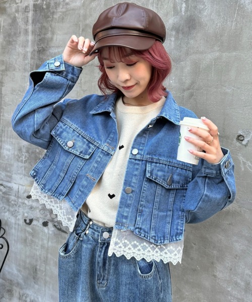 【ALAIA】クロップドデニムジャケット コットン ALAIA】クロップドデニムジャケット コットン アウター