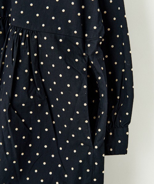 soil（ソイル）の「[SOIL/ソイル] 40Sポプリン ドットプリントシャツワンピース（ワンピース・レディース・ブラック・2）」の4枚目の写真