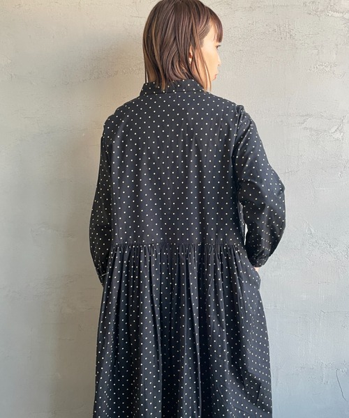 soil（ソイル）の「[SOIL/ソイル] 40Sポプリン ドットプリントシャツワンピース（ワンピース・レディース・ブラック・2）」の13枚目の写真