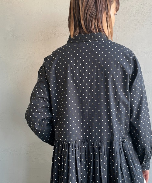 soil（ソイル）の「[SOIL/ソイル] 40Sポプリン ドットプリントシャツワンピース（ワンピース・レディース・ブラック・2）」の15枚目の写真