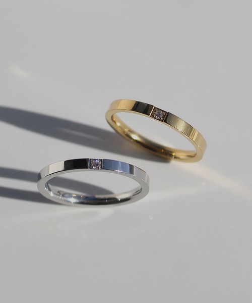 abaskdesign(アバスクデザイン)の「金属アレルギー対応 ワンポイントシンプルリング(リング・レディース・シルバー/ゴールド・14号/11号/9号)」の9枚目の写真