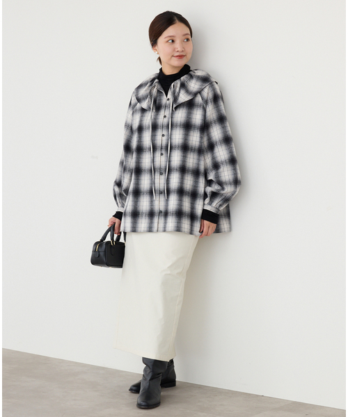 IENA（イエナ）の「《追加》BLACK フリルチェックブラウス（シャツ