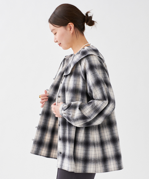 IENA（イエナ）の「《追加》BLACK フリルチェックブラウス（シャツ