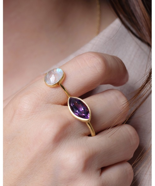 S925 SINGLE STONE MATT RING -AMETHYST-（リング）｜TOME JEWELRY（トームジュエリー）