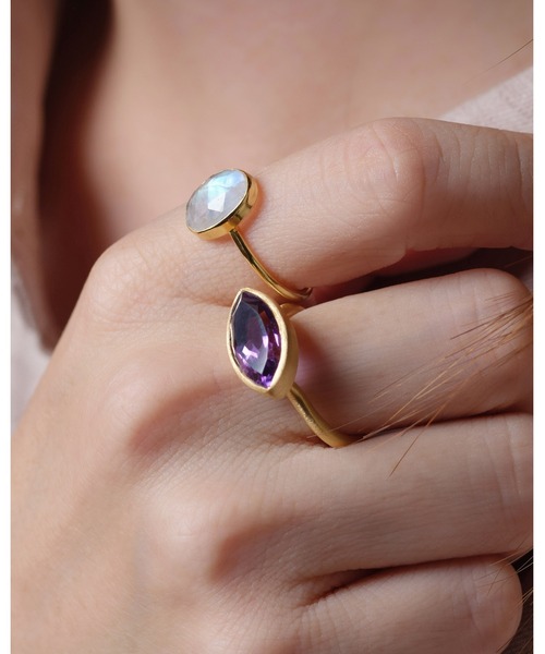 S925 SINGLE STONE MATT RING -AMETHYST-（リング）｜TOME JEWELRY（トームジュエリー）