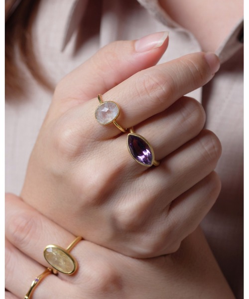 S925 SINGLE STONE MATT RING -AMETHYST-（リング）｜TOME JEWELRY（トームジュエリー）