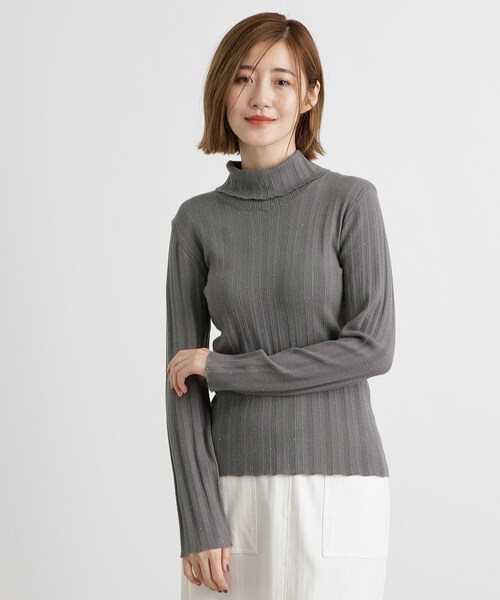 grove（グローブ）の「◆【雑誌掲載】アンジェリーナランダムリブプルオーバー（ニット/セーター・レディース・ピンク/ライトグレー/ダークグレー/オフホワイト・02/03/01/04/05）」の3枚目の写真