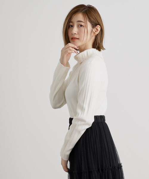 grove（グローブ）の「◆【雑誌掲載】アンジェリーナランダムリブプルオーバー（ニット/セーター・レディース・ピンク/ライトグレー/ダークグレー/オフホワイト・02/03/01/04/05）」の6枚目の写真