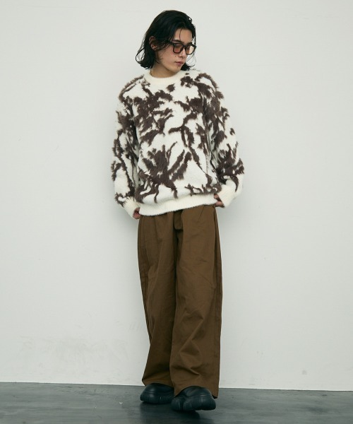 Shoowtime(ショウタイム)の「Shaggy mohair like loose crew neck knit / シャギーモヘアライク ルーズクルーネックニット(ニット/セーター・メンズ・ブラック/グレー/ホワイト・MEDIUM/LARGE/SMALL)」の12枚目の写真