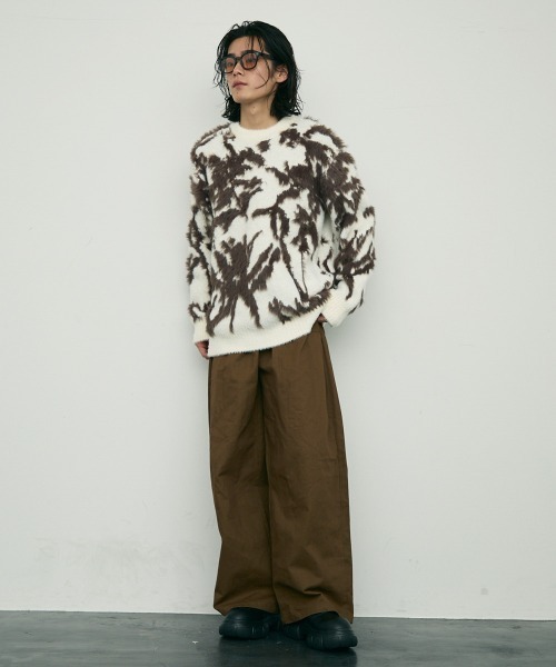 Shoowtime(ショウタイム)の「Shaggy mohair like loose crew neck knit / シャギーモヘアライク ルーズクルーネックニット(ニット/セーター・メンズ・ブラック/グレー/ホワイト・MEDIUM/LARGE/SMALL)」の13枚目の写真
