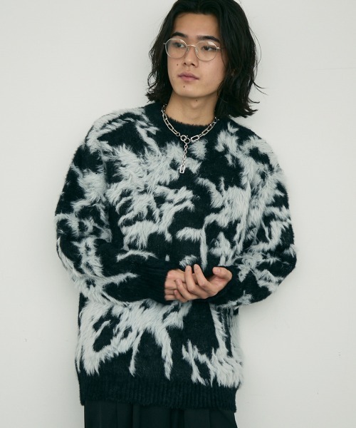 世田谷ローファー　　シャギー　チルデンニット　セーター 起毛シャギーニット（トップス/ニット・セーター）【セール】｜Te