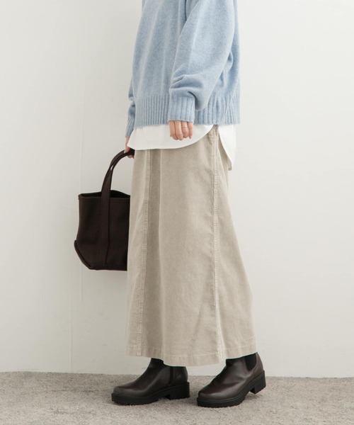 URBAN RESEARCH DOORS(アーバンリサーチドアーズ)の「製品染めコーデュロイスカート(スカート・レディース・ライトグレー/ブルー・MEDIUM)」の16枚目の写真