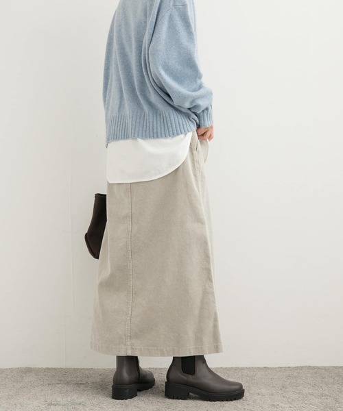 URBAN RESEARCH DOORS(アーバンリサーチドアーズ)の「製品染めコーデュロイスカート(スカート・レディース・ライトグレー/ブルー・MEDIUM)」の19枚目の写真