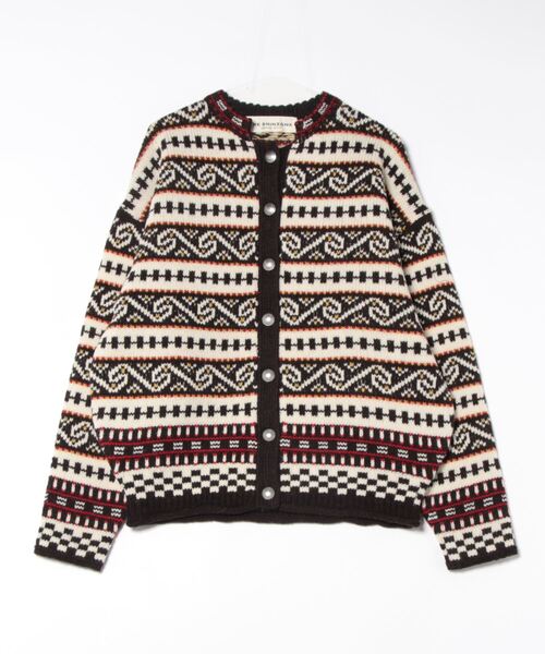 THE SHINZONE(ザ シンゾーン)の「FAIR ISLE KNIT CARDIGAN(ニット/セーター・レディース・ブラウン系/ネイビー系・FREE)」の7枚目の写真