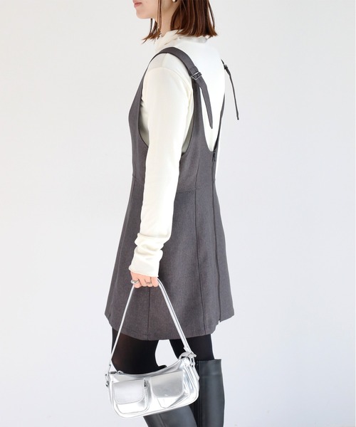 cepo(セポ)の「〈前後2way〉〈セットアイテム〉ショートジップジャンパースカート&タートルネックインナー(ジャンパースカート・レディース・ブラウン/チャコール/ブラック・M)」の16枚目の写真