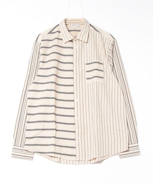 Desigual（デシグアル）の「アシンメトリーストライプ長袖シャツ（シャツ/ブラウス・メンズ・ホワイト・S/M/L/XL）」の7枚目の写真