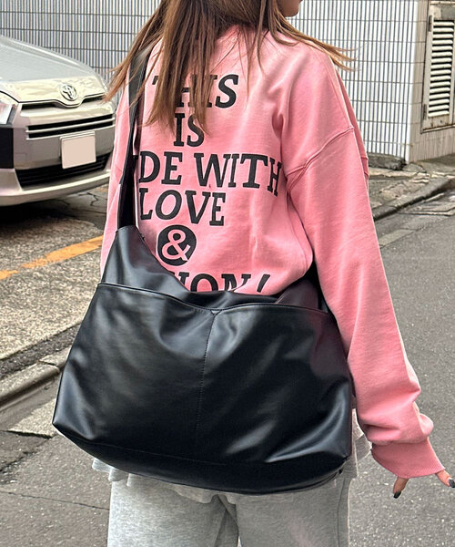 【大容量】フェイクレザーショルダーBAG（ショルダーバッグ）｜CIAOPANIC（チャオパニック）