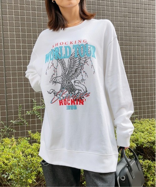 MODISH GAZE（モディシュガゼ）の「【MODISH GAZE】WORLD TOUR バンド風裏毛スウェット(CP)（スウェット・メンズ・ブラック/ホワイト/杢グレー・L）」の22枚目の写真