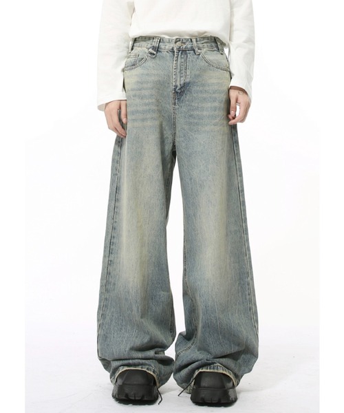 【セール】ルーズバギーウォッシュドデニムパンツ/ワイドデニムパンツ WO24W5PT02【WB ORIGINALS】【2024AW】（デニムパンツ）｜WESTBOY（ウエストボーイ）