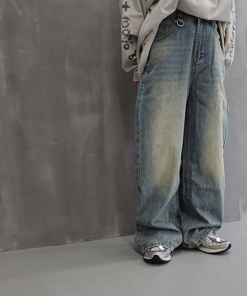 WESTBOY(ウエストボーイ)の「ルーズバギーウォッシュドデニムパンツ/ワイドデニムパンツ WO24W5PT02【WB ORIGINALS】(デニムパンツ・メンズ・ライトブルー・XL/M/L/S)」の14枚目の写真